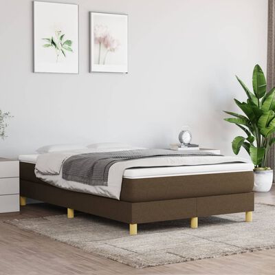 vidaXL Box spring postel s matrací tmavě hnědá 120x200 cm textil