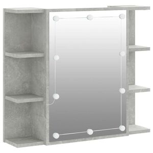vidaXL Zrcadlov&aacute; skř&iacute;ňka s LED betonově &scaron;ed&aacute; 70 x 16,5 x 60 cm