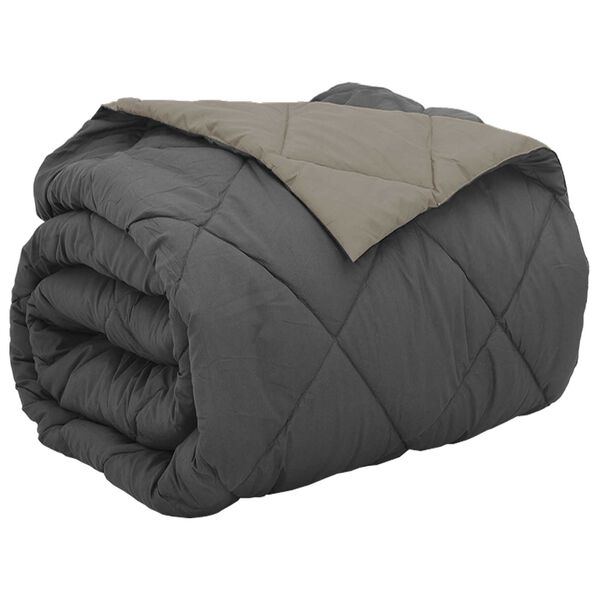 vidaXL Celoročn&iacute; přikr&yacute;vka Světl&aacute; &scaron;ed&aacute; a antracitov&aacute; 240 x 260 cm