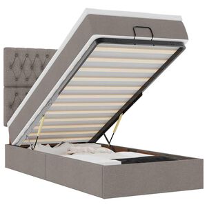 vidaXL Osmansk&yacute; r&aacute;m postele s matrac&iacute; taupe 90x190cm textil