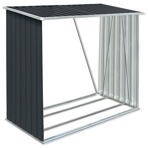 vidaXL Zahradn&iacute; kůlna na dř&iacute;v&iacute; pozinkovan&aacute; ocel 163x83x154 cm antracit