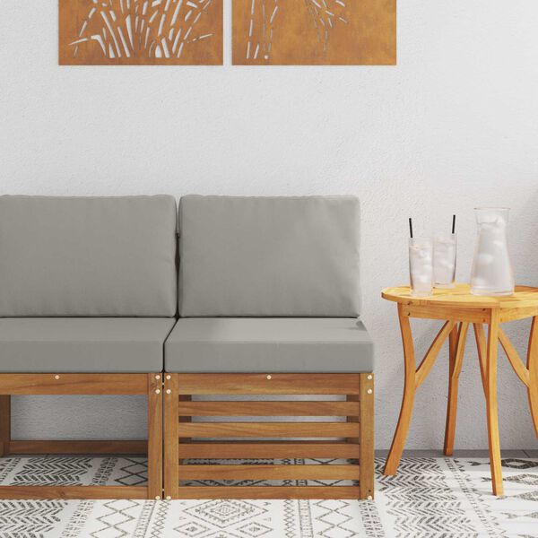 vidaXL Venkovn&iacute; středn&iacute; pohovka Masivn&iacute; ak&aacute;tov&eacute; dřevo Př&iacute;rodn&iacute;