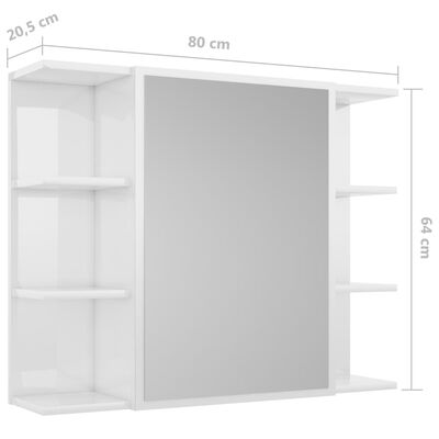 vidaXL 4dílný set koupelnového nábytku bílý vysoký lesk dřevotříska