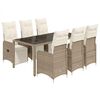 vidaXL 7d&iacute;ln&yacute; zahradn&iacute; bistro set s podu&scaron;kami hněd&yacute; polyratan