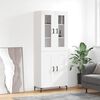 vidaXL Skř&iacute;ň highboard b&iacute;l&aacute; 69,5 x 34 x 180 cm kompozitn&iacute; dřevo
