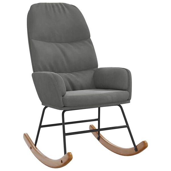 vidaXL Houpac&iacute; křeslo tmavě &scaron;ed&eacute; samet