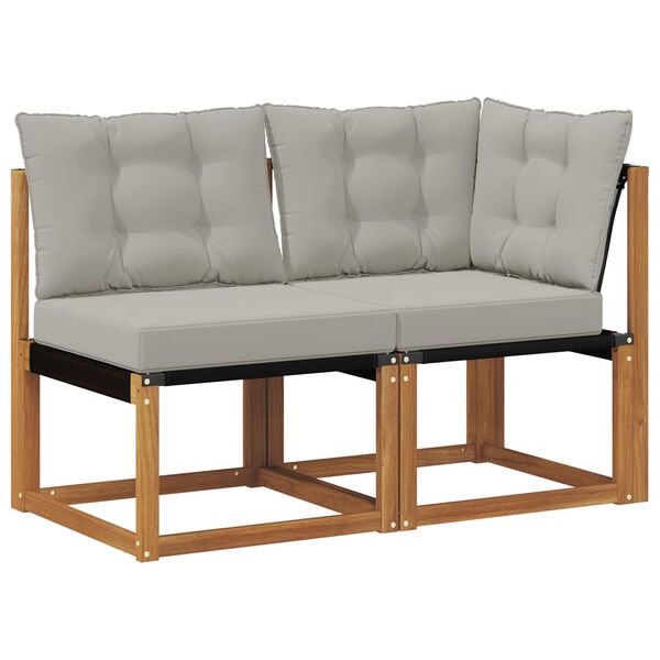 vidaXL Venkovn&iacute; prostředn&iacute; a rohov&aacute; pohovka s pol&scaron;t&aacute;řem 2 Kus Př&iacute;rodn&iacute;