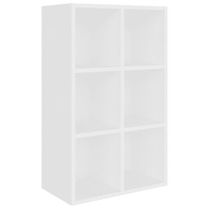 vidaXL Knihovna/př&iacute;born&iacute;k b&iacute;l&aacute; 66x30x98 cm kompozitn&iacute; dřevo