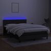 vidaXL Box spring postel s matrací a LED černá 140x190 cm textil