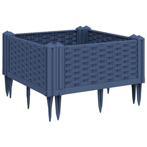 vidaXL Zahradn&iacute; truhl&iacute;k s kol&iacute;ky modr&aacute; &scaron;ed&aacute; 42,5 x 42,5 x 28,5 cm PP