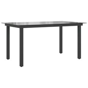 vidaXL Zahradn&iacute; stůl čern&yacute; 150x90x74 cm hlin&iacute;k a sklo