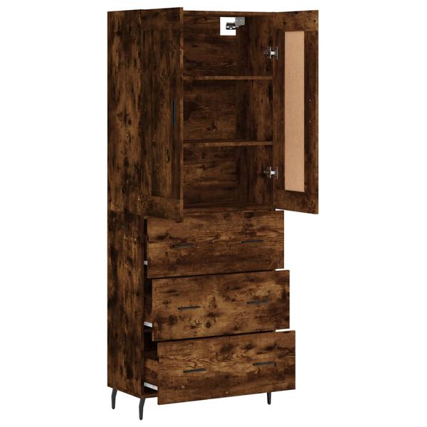 vidaXL Skř&iacute;ň highboard kouřov&yacute; dub 69,5 x 34 x 180 cm kompozitn&iacute; dřevo