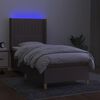 vidaXL Box spring postel s matrac&iacute; a LED taupe 80 x 200 cm textil