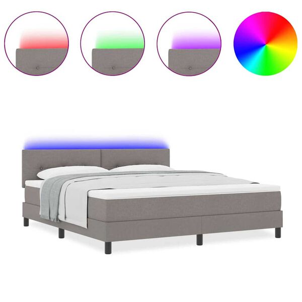 vidaXL Postel s boxspringem s matrac&iacute; s čelo Taupe 180 x 200 cm textil