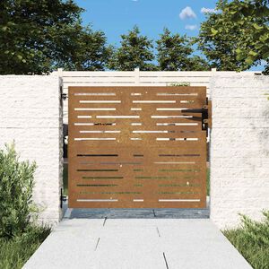 vidaXL Zahradn&iacute; branka 85 x 75 cm z corten oceli čtvercov&yacute; design