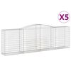 vidaXL Klenut&eacute; gabionov&eacute; ko&scaron;e 5 ks 400x50x120/140cm pozinkovan&eacute; železo