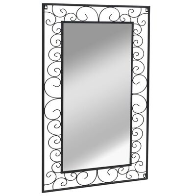 vidaXL Zahradní nástěnné zrcadlo obdélníkové 60 x 110 cm černé