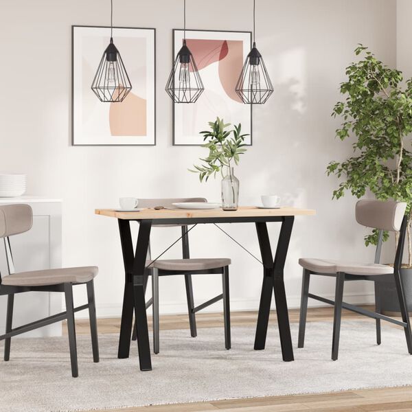 vidaXL J&iacute;deln&iacute; stůl s Y r&aacute;mem 100 x 50 x 75,5 cm borov&eacute; dřevo a ocel