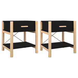 vidaXL Nočn&iacute; stolky 2 ks čern&aacute; 42 x 38 x 45 cm kompozitn&iacute; dřevo