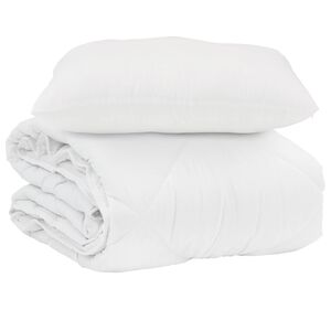 vidaXL Letn&iacute; přikr&yacute;vka s pol&scaron;t&aacute;řem 2 pcs B&iacute;l&aacute; Mikrovl&aacute;kno