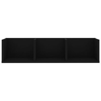 vidaXL Nástěnná police na CD černá 75 x 18 x 18 cm dřevotříska