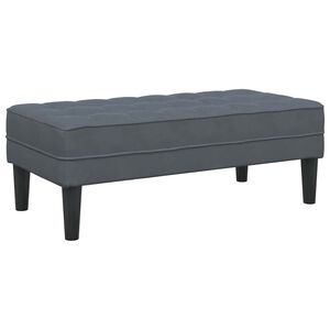 vidaXL lavice s pol&scaron;t&aacute;řem Tmavě &scaron;ed&aacute; 113 x 57 x 39 cm samet