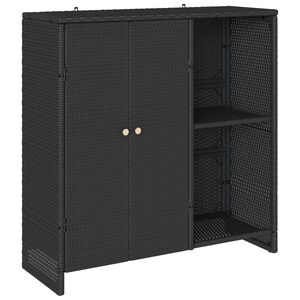 vidaXL &Uacute;ložn&aacute; skř&iacute;ňka s polic&iacute; se dveřmi Čern&aacute; 100 x 36 x 102 cm Ratan