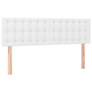 vidaXL Čela postele b&iacute;l&aacute; 144x5x78/88 cm uměl&aacute; kůže
