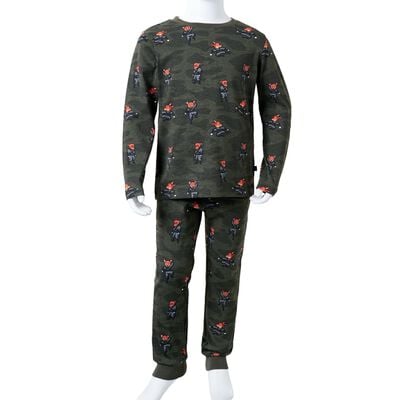 Dětské pyžamo s dlouhým rukávem khaki 92