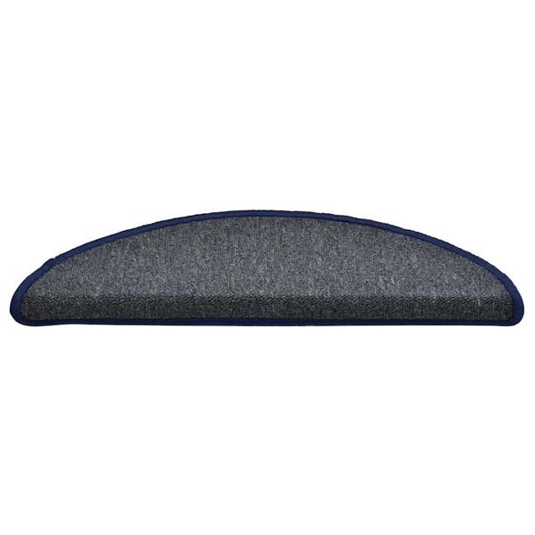 vidaXL Schodové rohože 30 ks 56 x 17 x 3 cm tmavě šedé a modré, půlkulaté