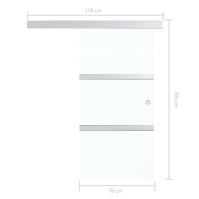 vidaXL Posuvné dveře s měkkými zarážkami ESG sklo a hliník 76 x 205 cm