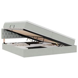 vidaXL Postel s &uacute;ložn&yacute;m prostorem Světle &scaron;ed&aacute; 200 x 200 cm samet