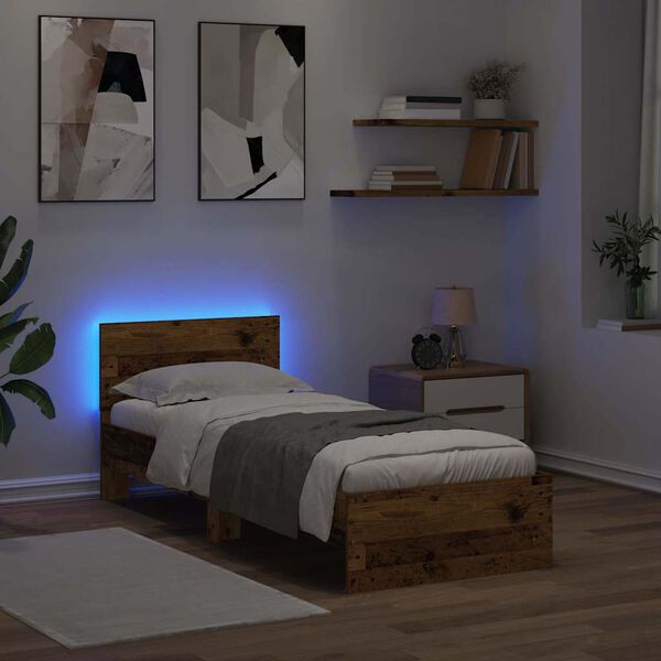 vidaXL R&aacute;m postele s čelo Star&eacute; dřevo 75 x 190 cm kompozitn&iacute; dřevo