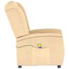 vidaXL 2místné masážní polohovací křeslo krémové látka z mikrovlákna