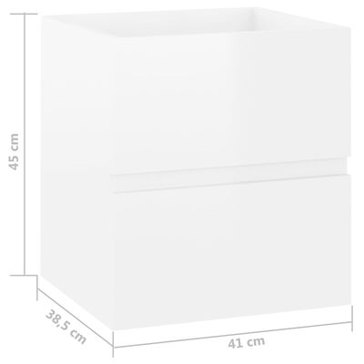 vidaXL Skříňka pod umyvadlo bílá vysoký lesk 41x38,5x45 cm dřevotříska