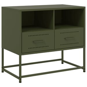 vidaXL TV skř&iacute;ňka olivově zelen&aacute; 68 x 39 x 60,5 cm ocel