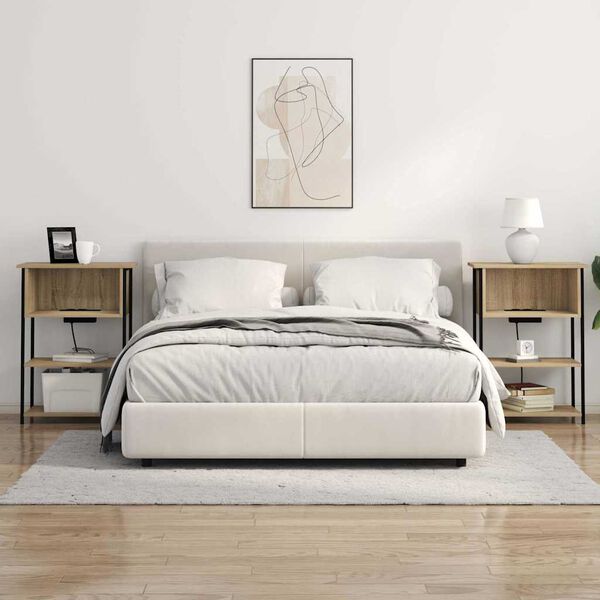 vidaXL Nočn&iacute; skř&iacute;ňka Sonoma dub 55 x 31 x 76 cm kompozitn&iacute; dřevo