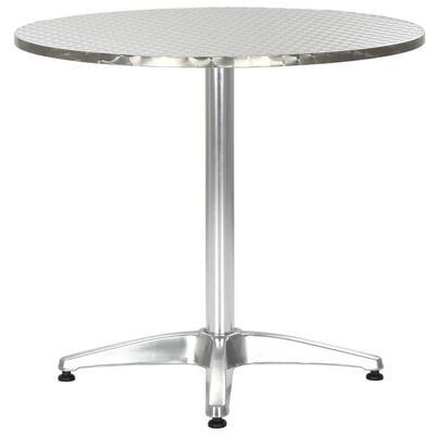vidaXL Zahradní stůl stříbrný 80 x 70 cm hliník