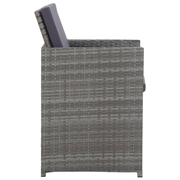 vidaXL 9dílný zahradní jídelní set s poduškami polyratan antracitový