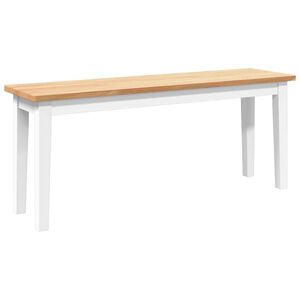 vidaXL Lavice 110 cm b&iacute;l&aacute; z masivn&iacute;ho dřeva s gumou