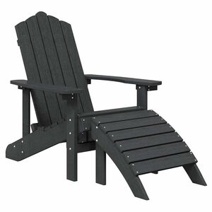 vidaXL Zahradn&iacute; křeslo Adirondack s podnožkou HDPE antracitov&eacute;