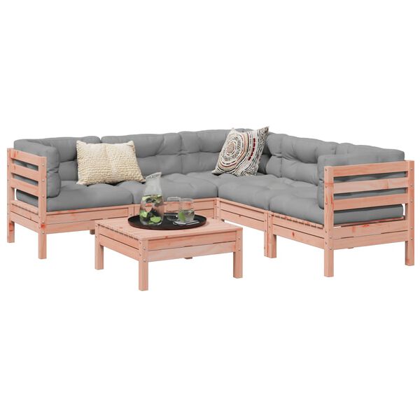 vidaXL 6d&iacute;ln&aacute; zahradn&iacute; sedac&iacute; souprava s podu&scaron;kami masivn&iacute; douglaska