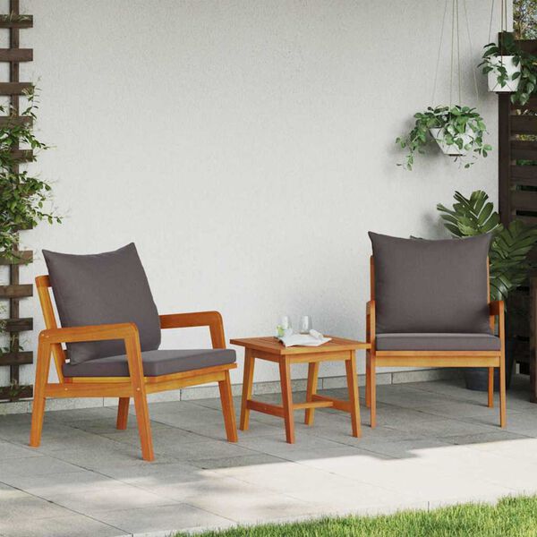 vidaXL Bistro souprava s pol&scaron;t&aacute;řem 3 pcs Hněd&aacute; 59.5 x 65 x 72 cm