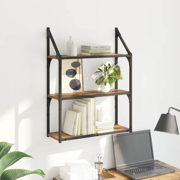 vidaXL N&aacute;stěnn&aacute; polička Star&eacute; dřevo 60 x 21 x 78,5 cm kompozitn&iacute; dřevo