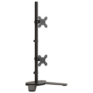 vidaXL Drž&aacute;k na dva monitory čern&yacute; ocel VESA 75/100 mm