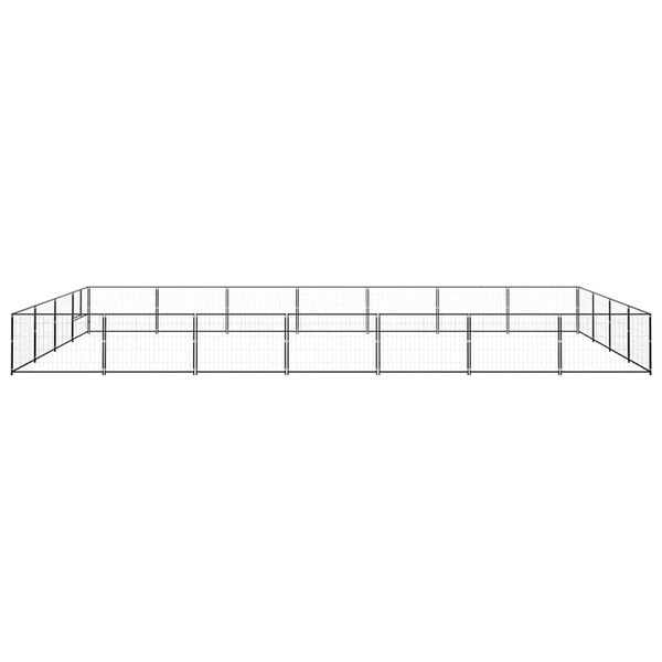 vidaXL Ps&iacute; kotec čern&yacute; 28 m&sup2; ocel