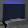 vidaXL Čelo postele s LED modr&eacute; 93 x 16 x 118/128 cm textil