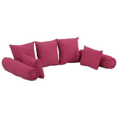 vidaXL 7 dílná sada polštářů růžová textil