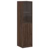 vidaXL Highboard se skleněn&yacute;mi dv&iacute;řky hněd&yacute; dub 35 x 37 x 142 cm