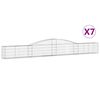 vidaXL Klenut&eacute; gabionov&eacute; ko&scaron;e 7 ks 400x30x40/60 cm pozinkovan&eacute; železo